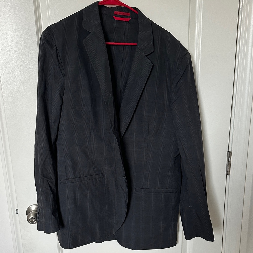 Alfani Charcoal Checkered Blazer